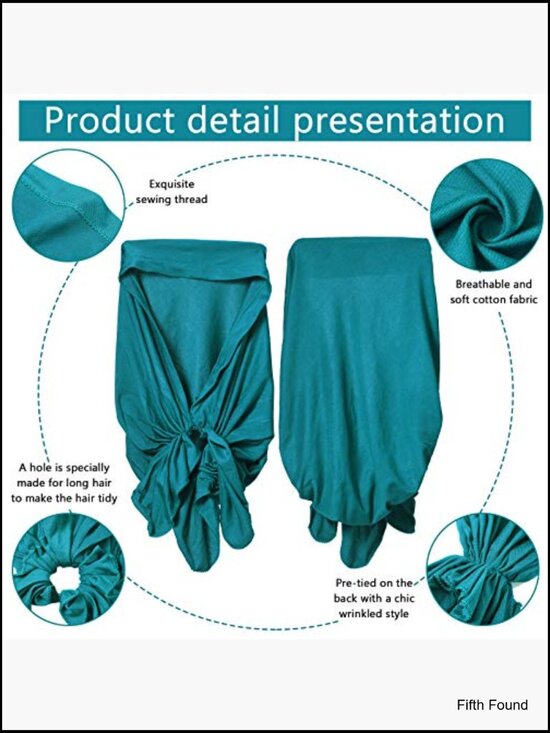 6 Pack Slip on Pre-tied Head Scarf Turban Hat Beanie Wrap Soft Cotton main image 6